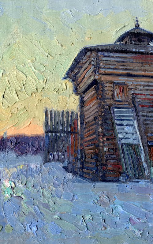 Sunset. February. Tower of the Bratsk prison. Kolomenskoye by Simon Kozhin