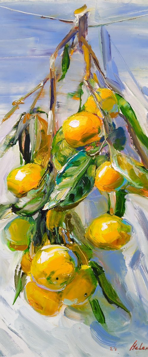 Tangerine branch by Helen Shukina