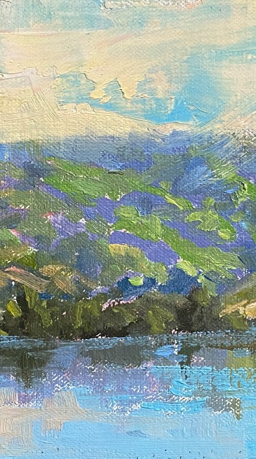 Afternoon hills reflections Plein Air Landscape by Tatyana Fogarty