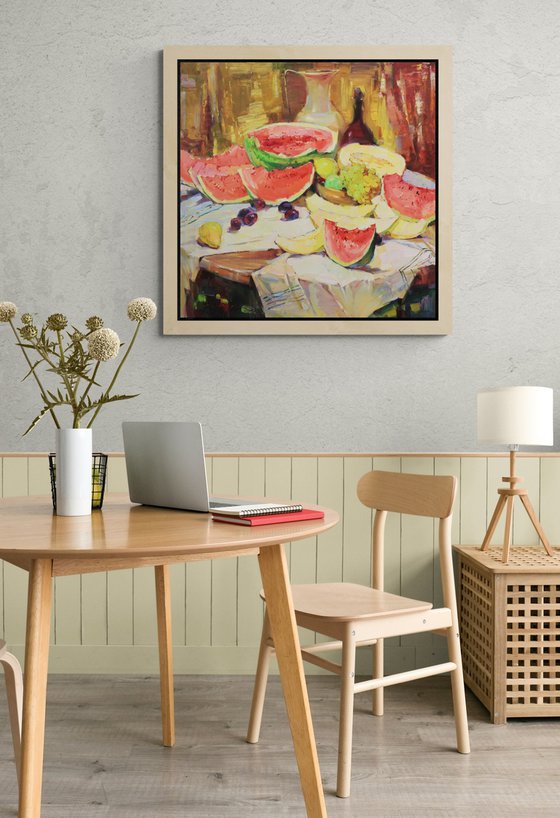 Still life with watermelon