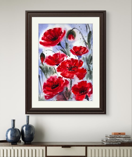 Red Poppies in the field