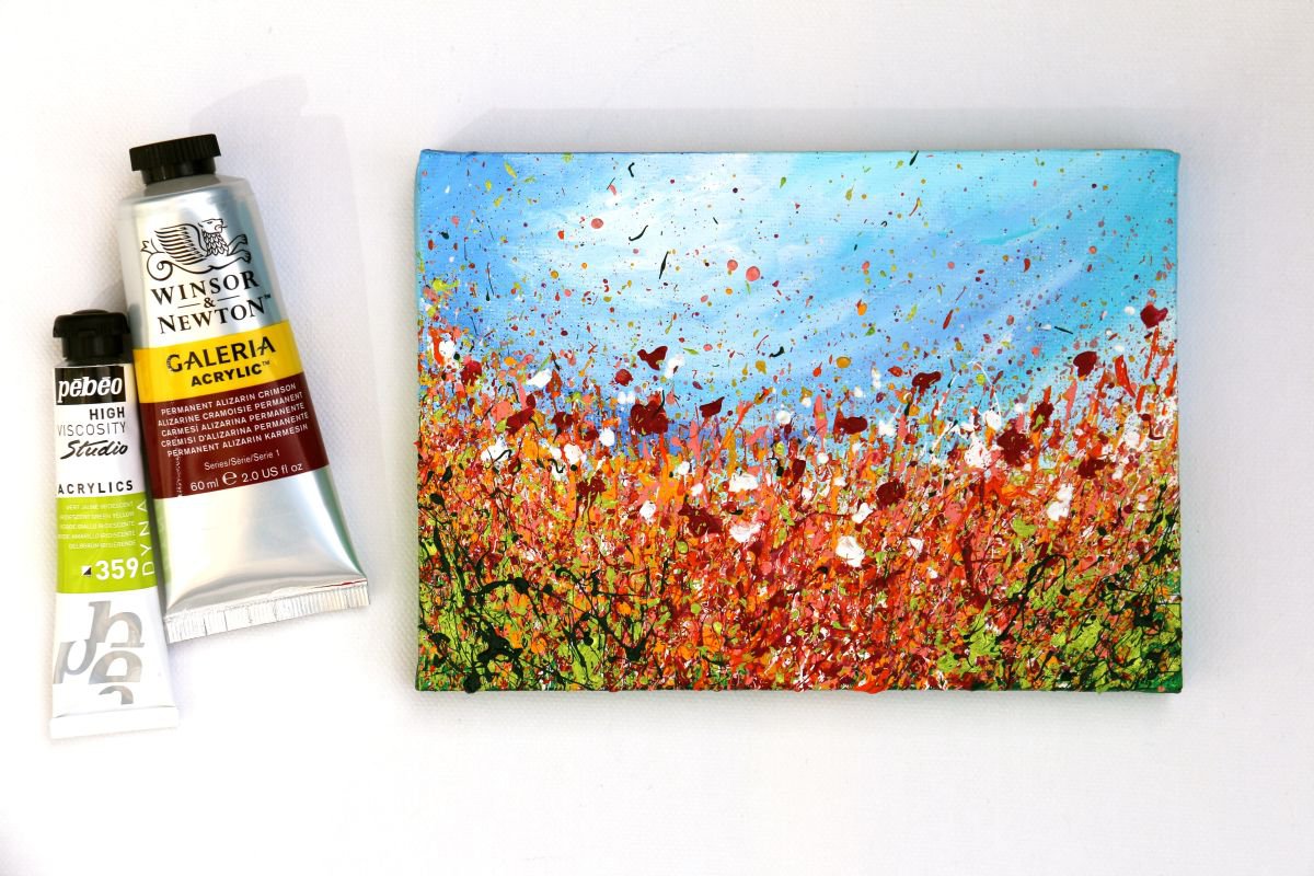Sunshine Poppies Acrylic painting by Shazia Basheer | Artfinder
