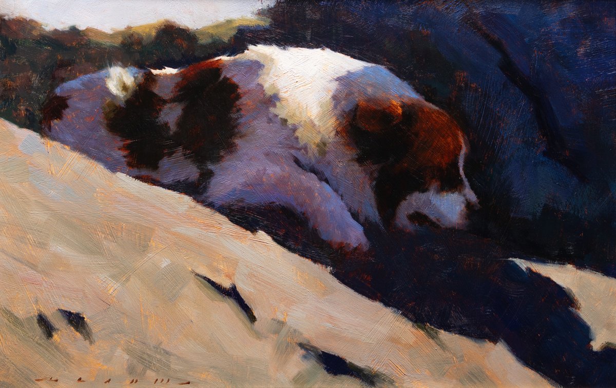 Impressionistic Animal Oil Painting By Rostyslav Malysh, 21 X 14", Buddy, Original Artwork