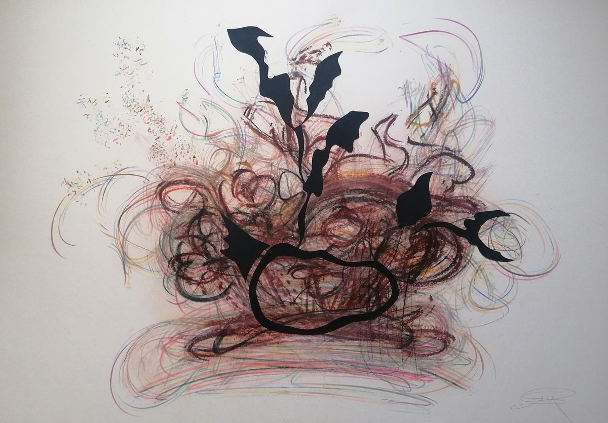 Surrealistic Abstract Collage By Stefano Mazzolini, 39 X 28", Marvas, Original Artwork