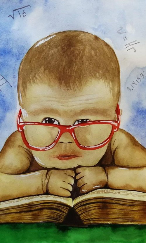 "The desire for knowledge". Watercolor on paper 42x60 by Eugene Gorbachenko