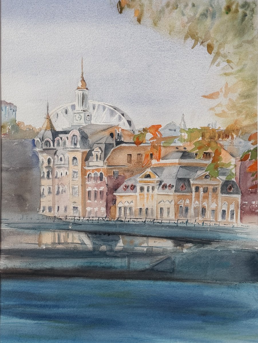 Impressionistic Watercolour , A House By The Water By Irina Ponna, 19 X 23, Artwork For Sale On Artfinder