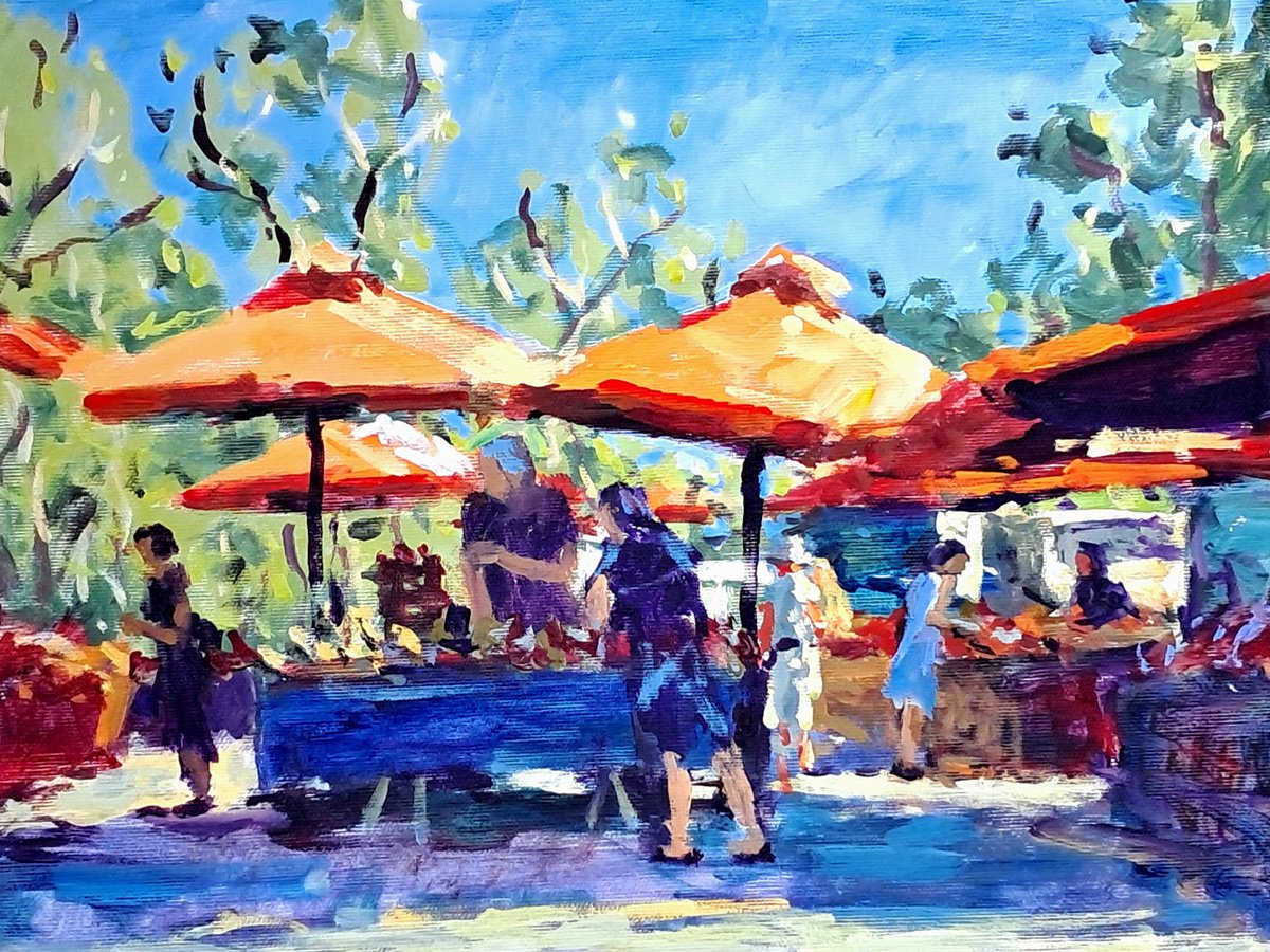  Fruit Sellers By Dimitris Voyiazoglou, 20 X 17, Artwork For Sale On Artfinder