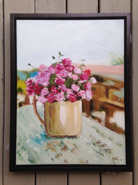 Vase of Pink Flowers
