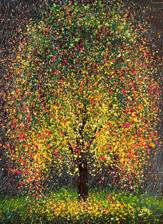 Golden Mosaic - Ready to Hang