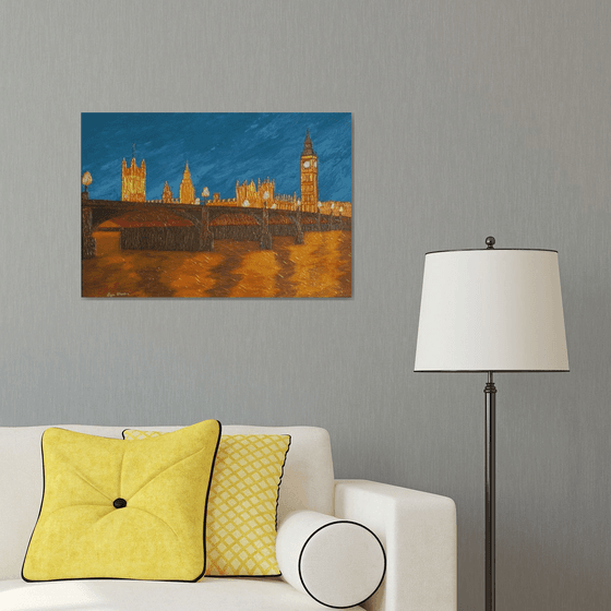 Big Ben at 10:30 PM - London cityscape painting