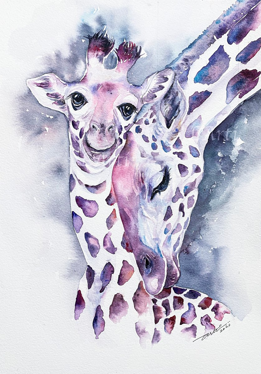Giraffe love by Arti Chauhan