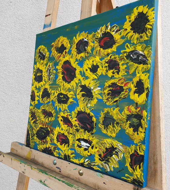 Blooming sunflowers 4