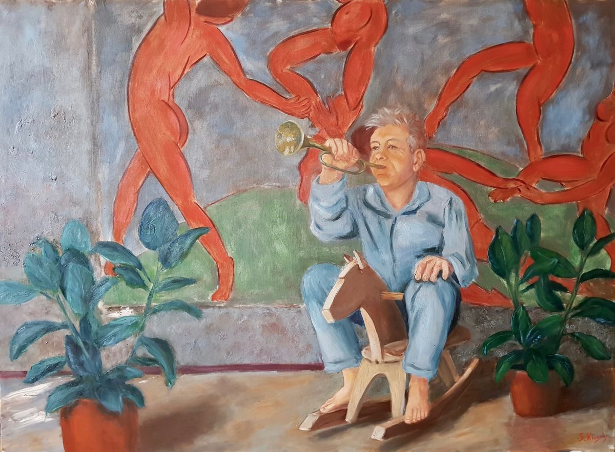 Impressionistic Portrait Oil Painting By Svetlana Grishkovec-Kiisky, 51 X 37", Sounds Of Childhood. Dance To The Music, Artfinder