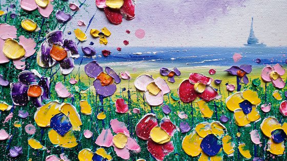 "Winter Beach & Flowers in Love"