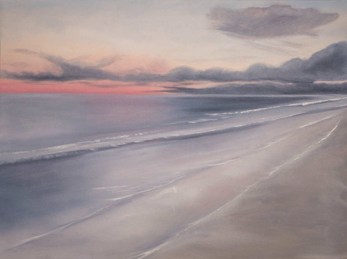 Abstract Landscape Oil Painting By Magda Malak, 32 X 24", Awakening, Original Artwork