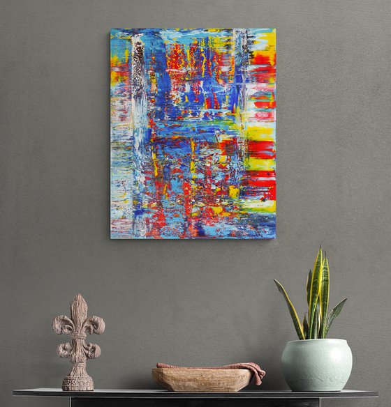 55x70 cm | 21.5x27.5″ Colorful abstract painting Original canvas art