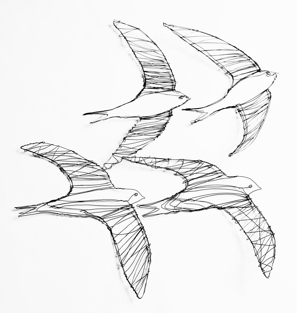 Four swifts in flight by Jane Tilley