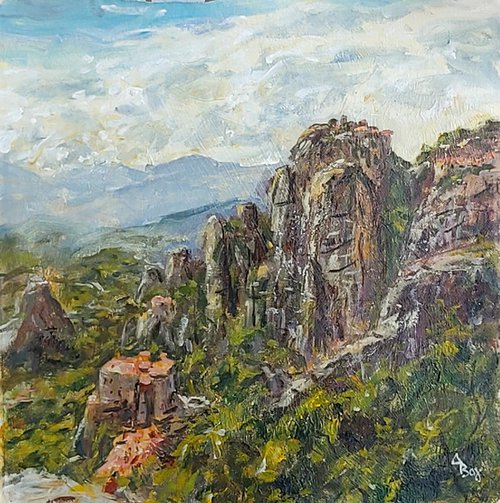 Meteora medieval monastery by Dimitris Voyiazoglou