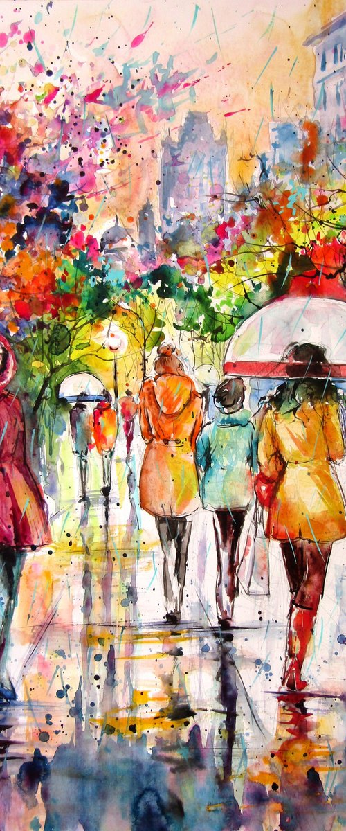 London in the rain by Kovács Anna Brigitta