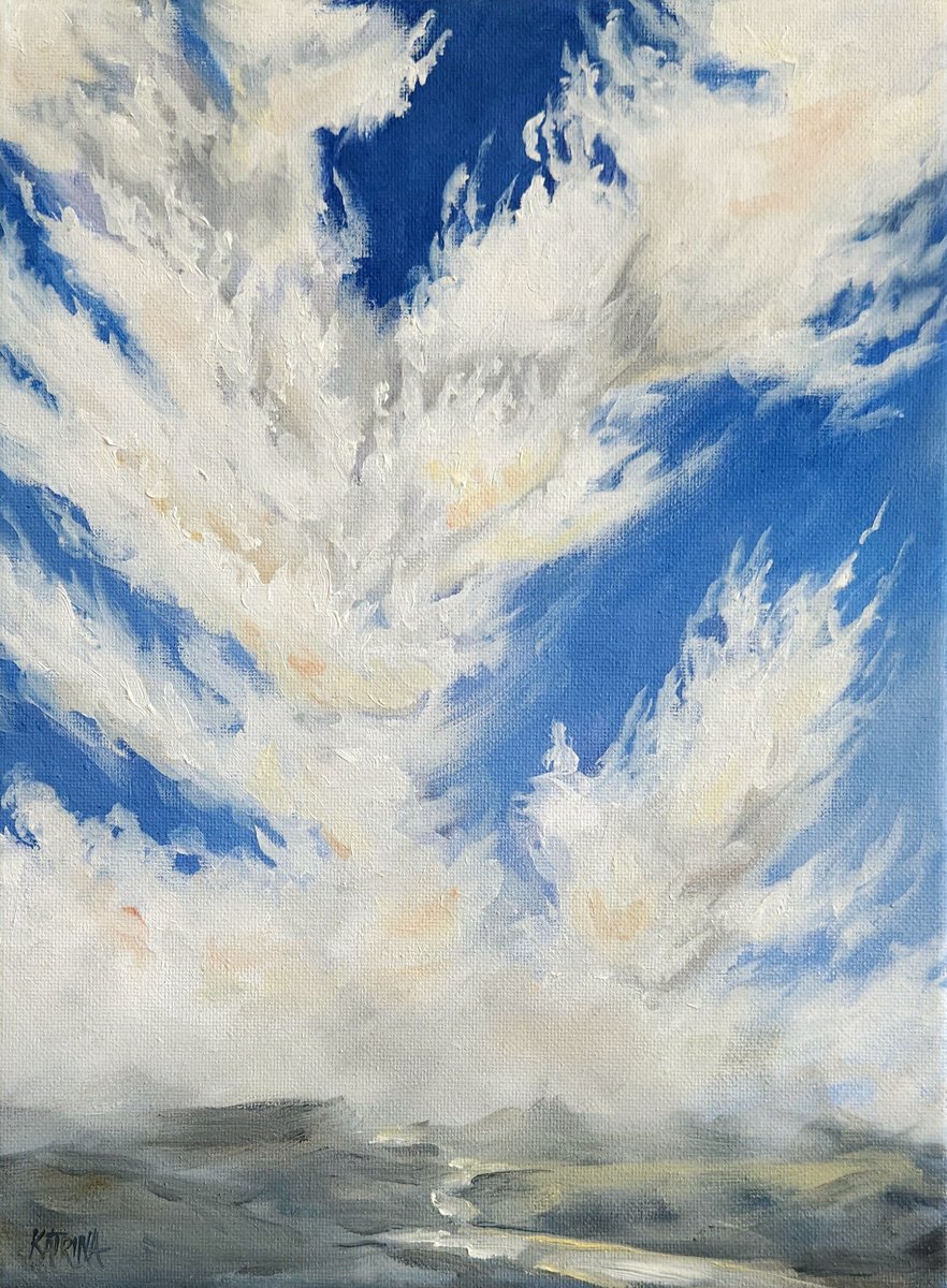 Impressionistic Landscape Oil Painting By Katrina Case, 9 X 12", Ascensions Reckoning, Original Artwork