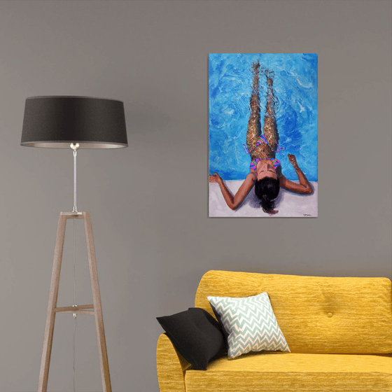 Girl swimming2   24x36 in