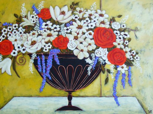 Bouquet with Umber Vase by Karen Rieger