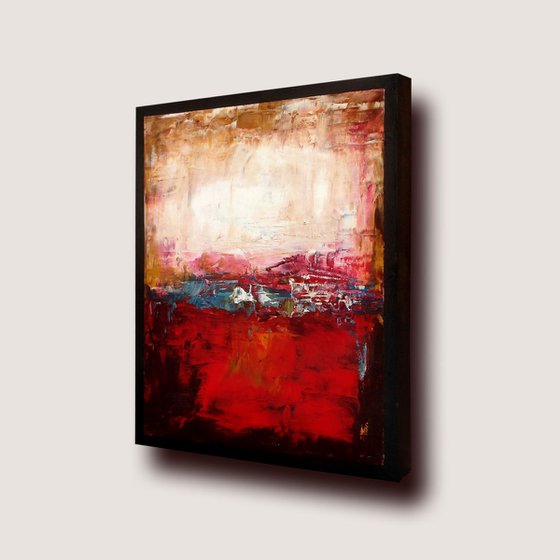 Red Fields - Abstract painting
