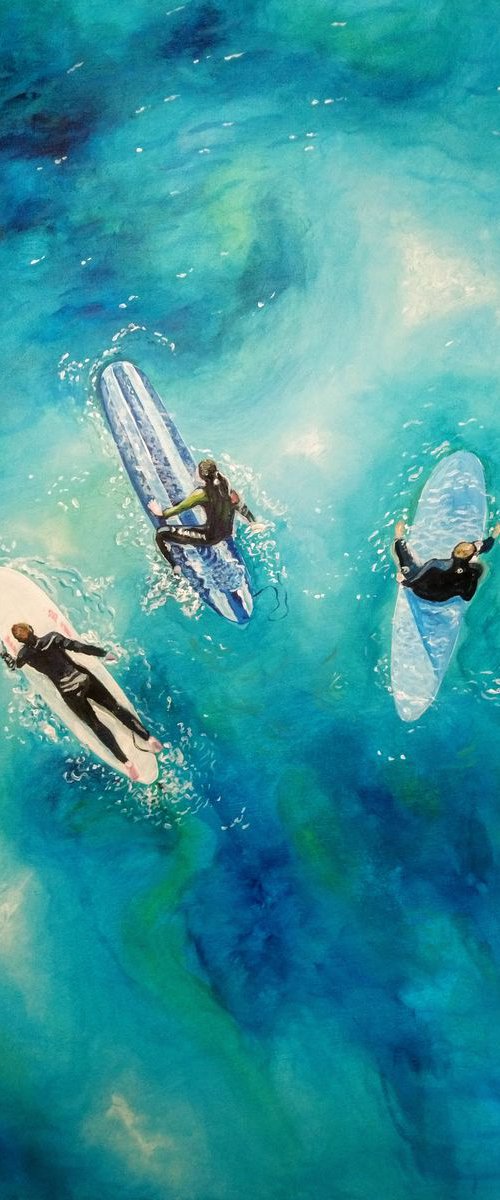 Surfers         60x80cm by Eleni Denart