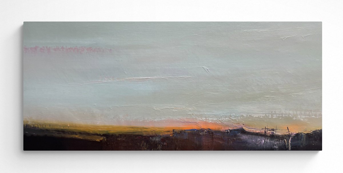 Abstract Landscape Acrylic Painting By Nazarii Medvid, 49 X 21", Depth Of Nature 231, Original Artwork
