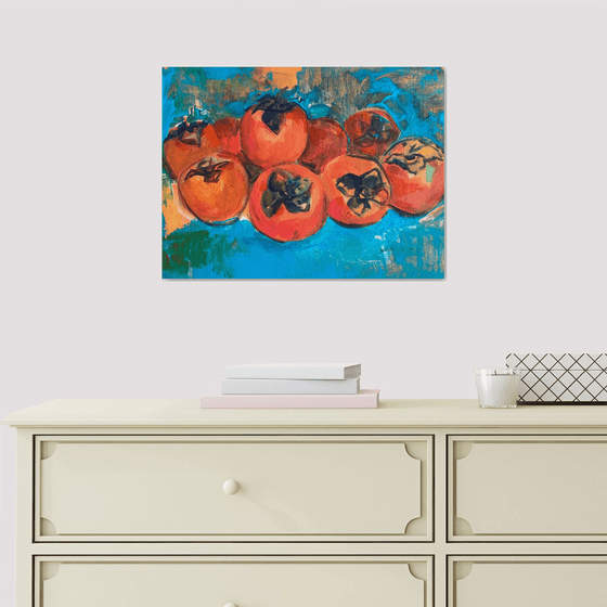 Persimmons on the table