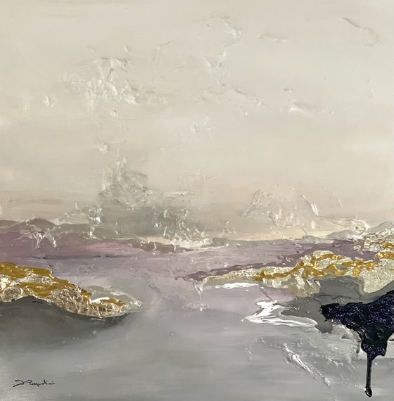 diptych Poetic Landscape XXVI - Original painting - Framed