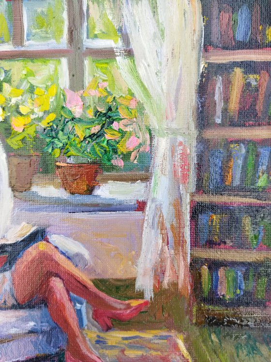 Reading a book