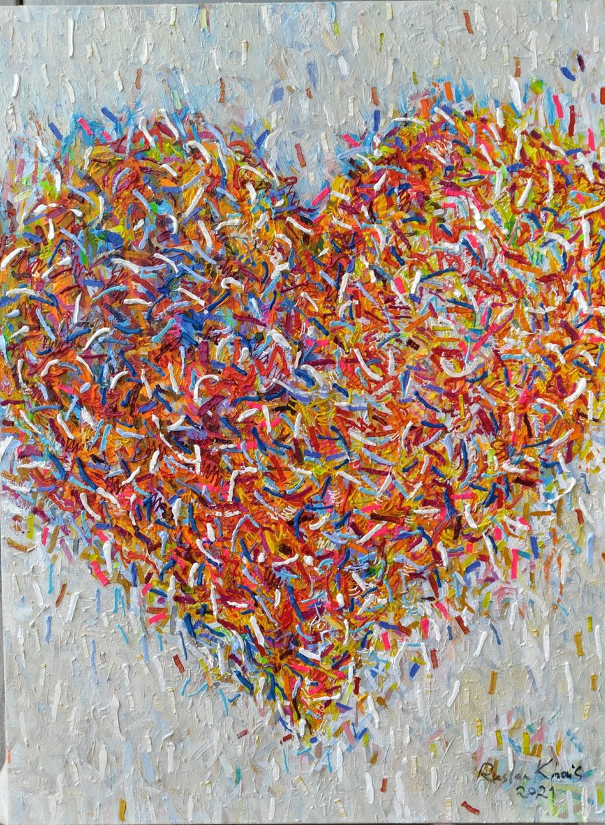 Urban And Pop Abstract Acrylic Painting By Ruslan Khais, 30 X 40", Why Do Fools Fall In Love, Original Artwork