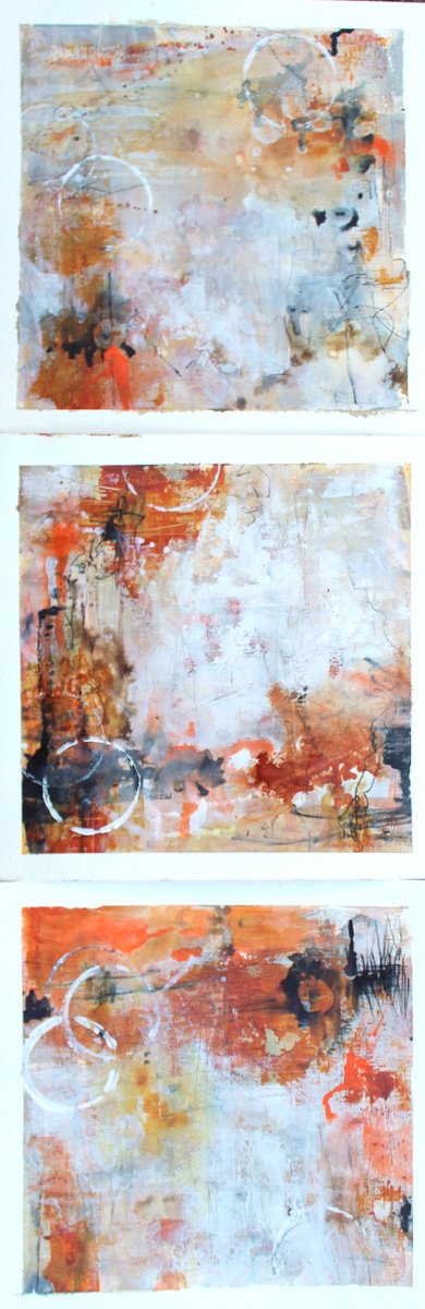 Abstract Acrylic Painting By Laura Spring, 10 X 30", Hidden World 1, Original Artwork