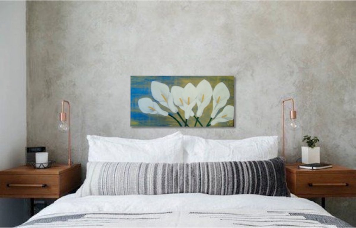Serendipity original acrylic painting made by Elena Parau, 40x80x2 cm (2015) by Elena Parau