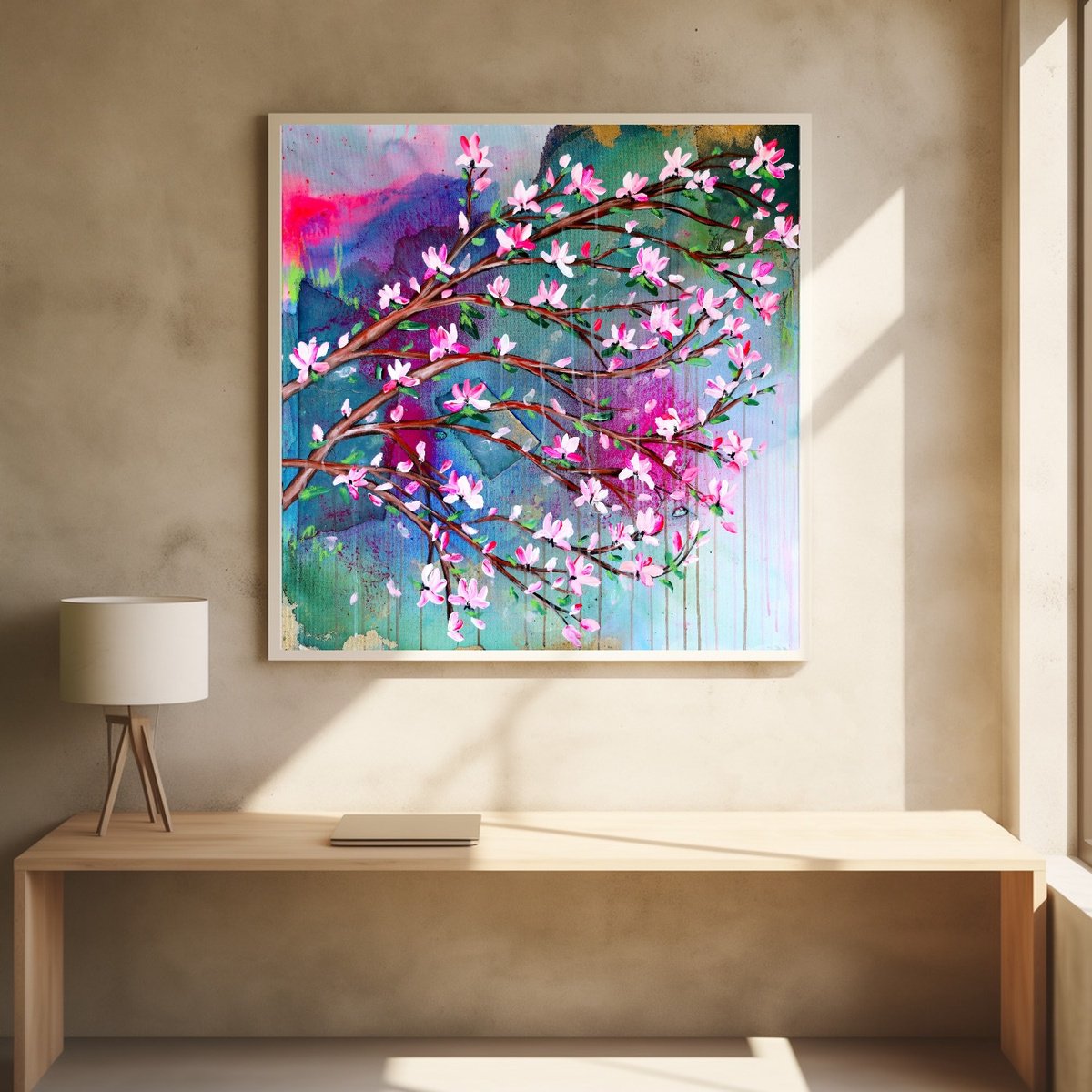 Abstract Botanical Painting By Poovi Art, 36 X 36", Scars To Your Beautiful 03, Original Artwork