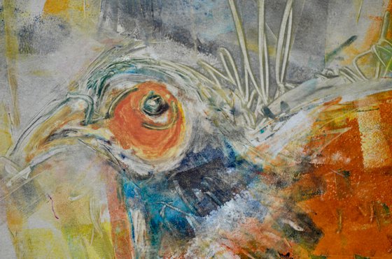 Pheasant monoprint 3/3