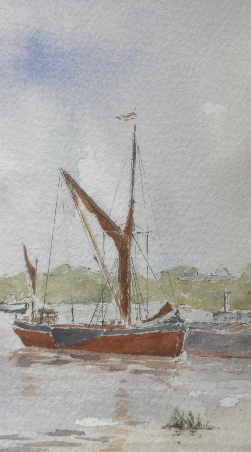 Barges at Pin Mill, Suffolk by Noel Sawyer