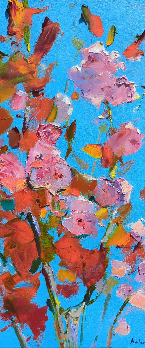 Sakura on blue sky by Helen Shukina