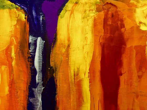 RED YELLOW ORANGE GREEN PURPLE acrylic painting inspired by Mark Rothko