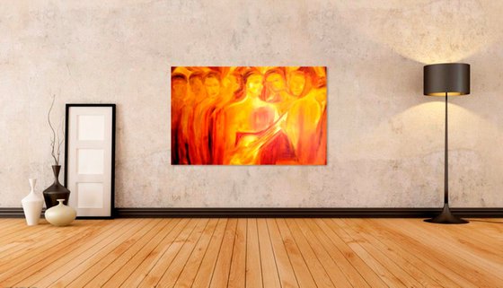 Ensemble of Harmony, Large Painting, Painting with Guitar