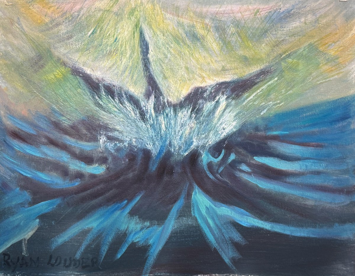 Impressionistic Abstract Oil Painting By Ryan Louder, 20 X 16", Lifting Sprits, Original Artwork