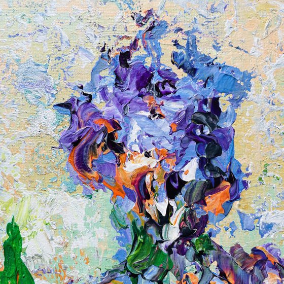 Symphony of Iris flower - Blue and Red Iris - Diptych