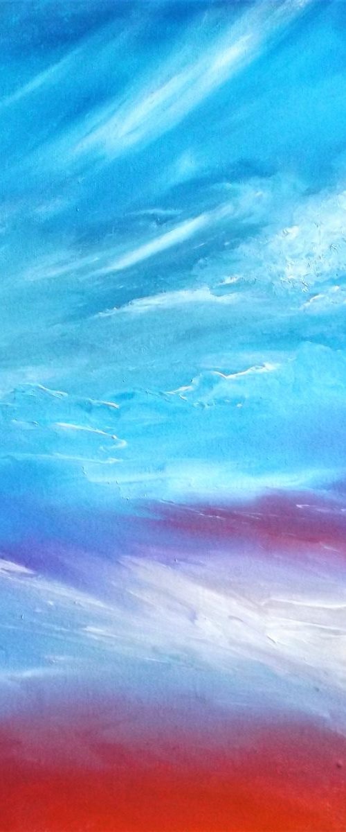 'Head In The Clouds' - Cloudscape, sky painting, modern art, impressionist painting by Lisa Price