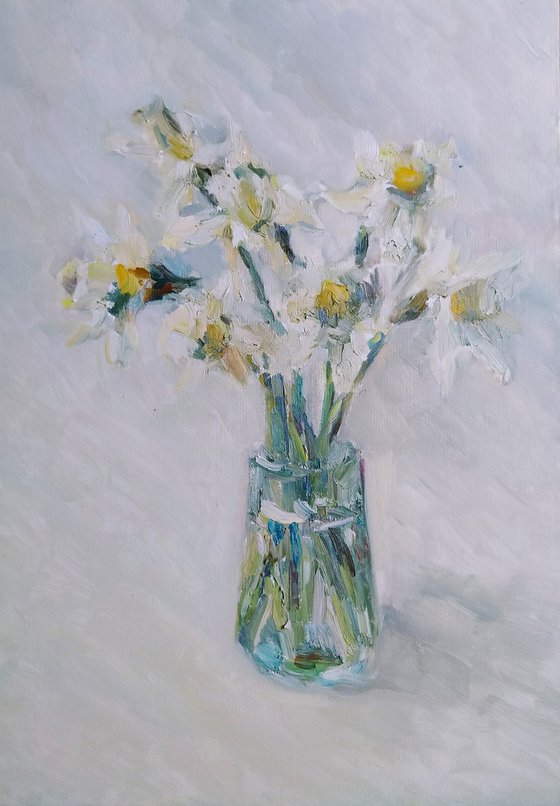 Daffodils. Original oil painting.