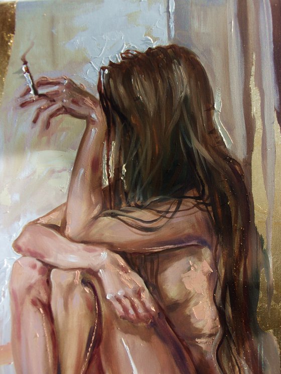 " BUTTERFLY WITH CIGARETTE IN WINDOW "