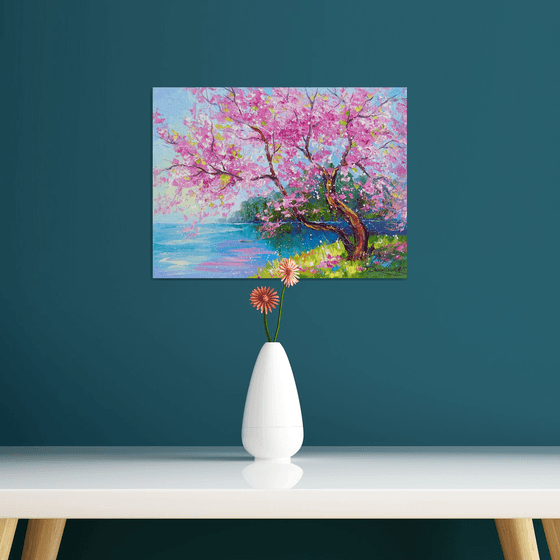 Cherry blossom by the river