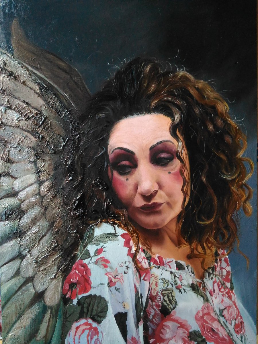 Photorealistic Portrait Oil Painting By Laura Muolo, 14 X 19", She Incredulous!, Original Artwork