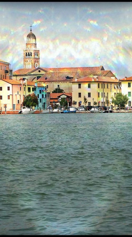 Venice sister town Chioggia in Italy - 60x80x4cm print on canvas 00882m1 READY to HANG by Kuebler