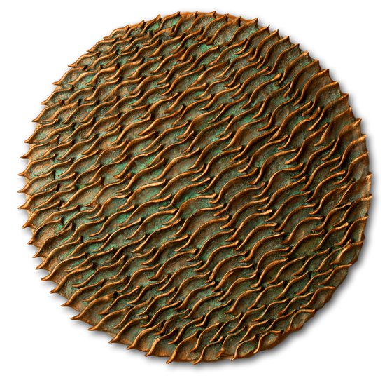 Shoal | Round Copper Patina Wall Sculpture